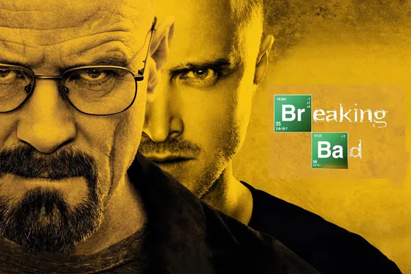 Imagen promocional de Breaking Bad con sus dos protagonistas