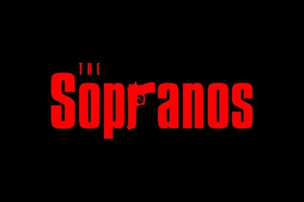 Logo de The Sopranos en rojo sobre fondo negro